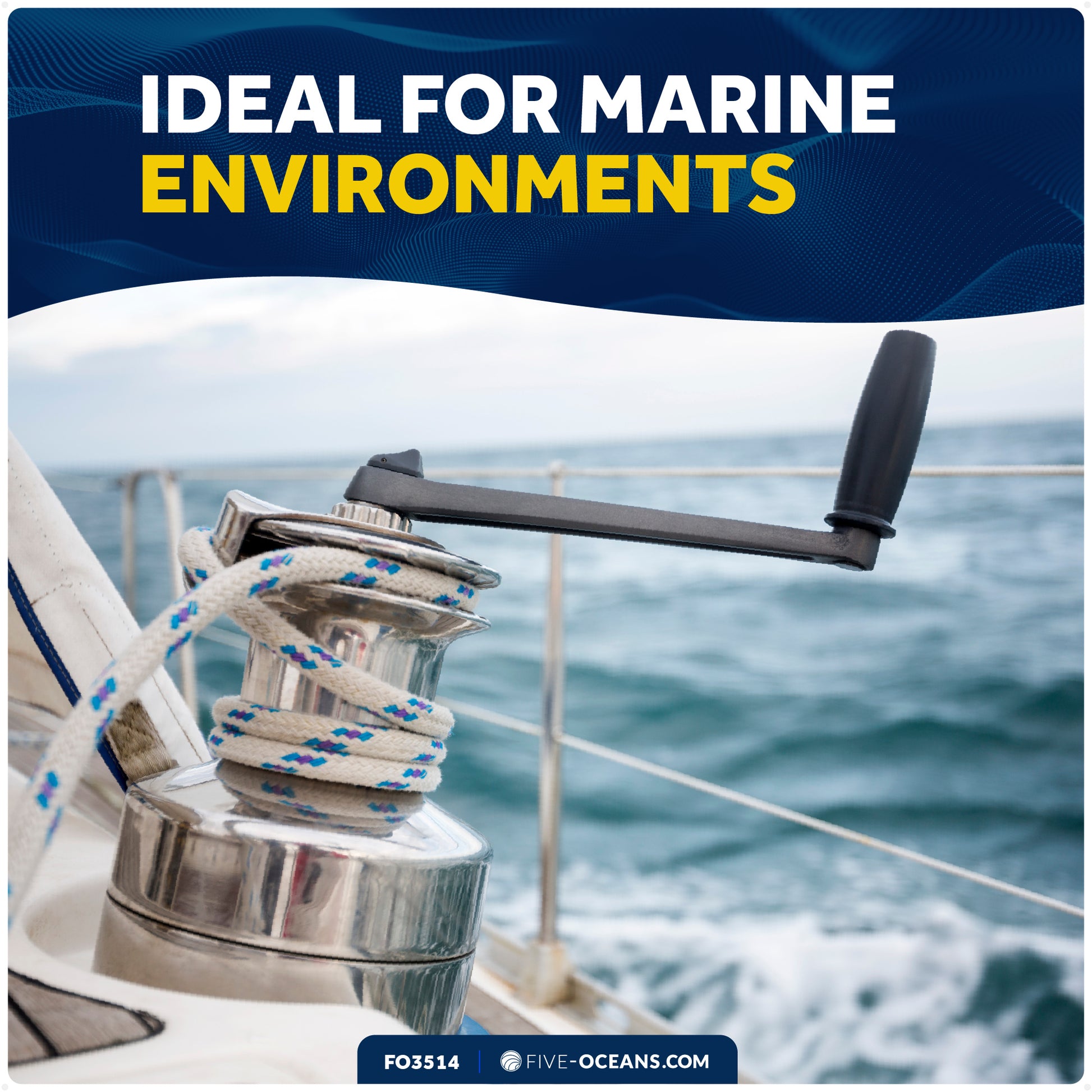 Universal Lock-in Style Winch Handle 10" - FO3514 - Five Oceans