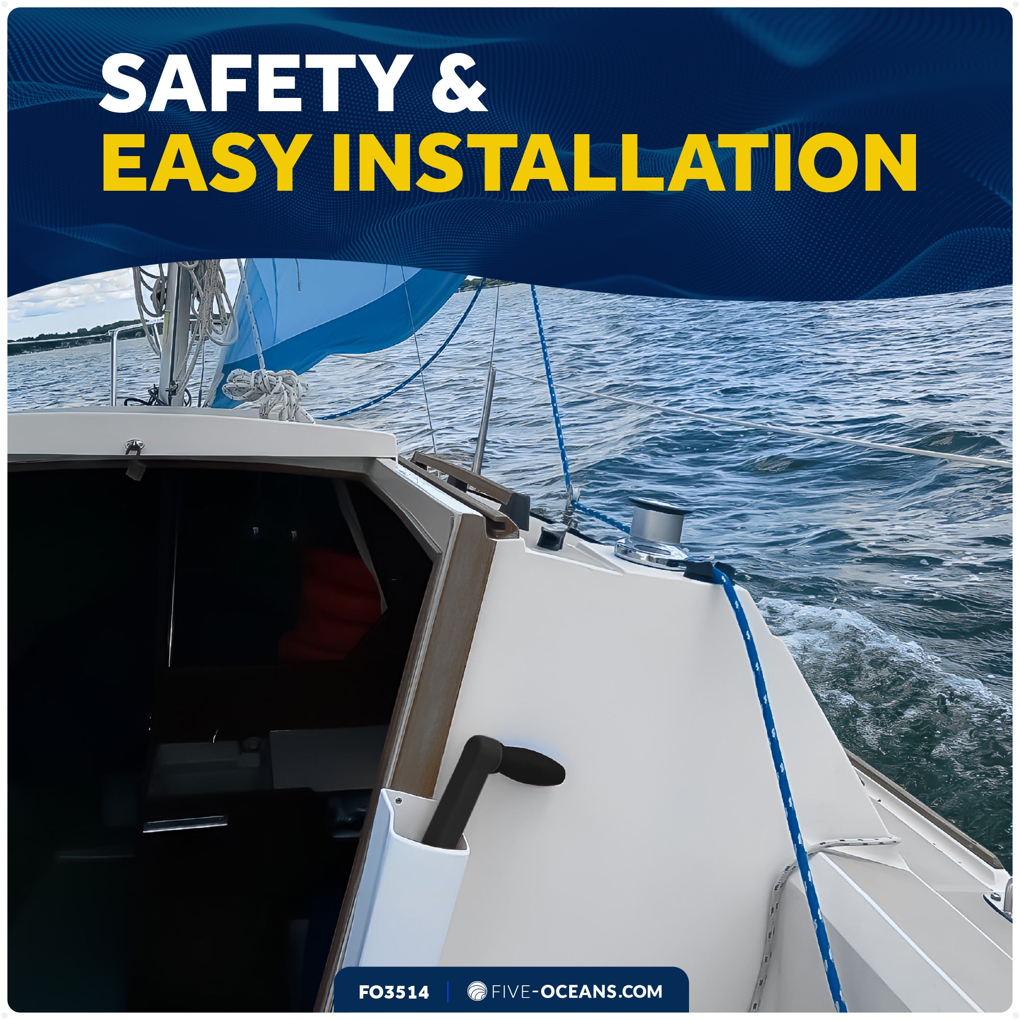 Universal Lock-in Style Winch Handle 10" - FO3514 - Five Oceans