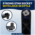 10" Universal Winch Handle Single Grip, Lock-in Mechanism, Black Aluminum - FO3514 - Five Oceans