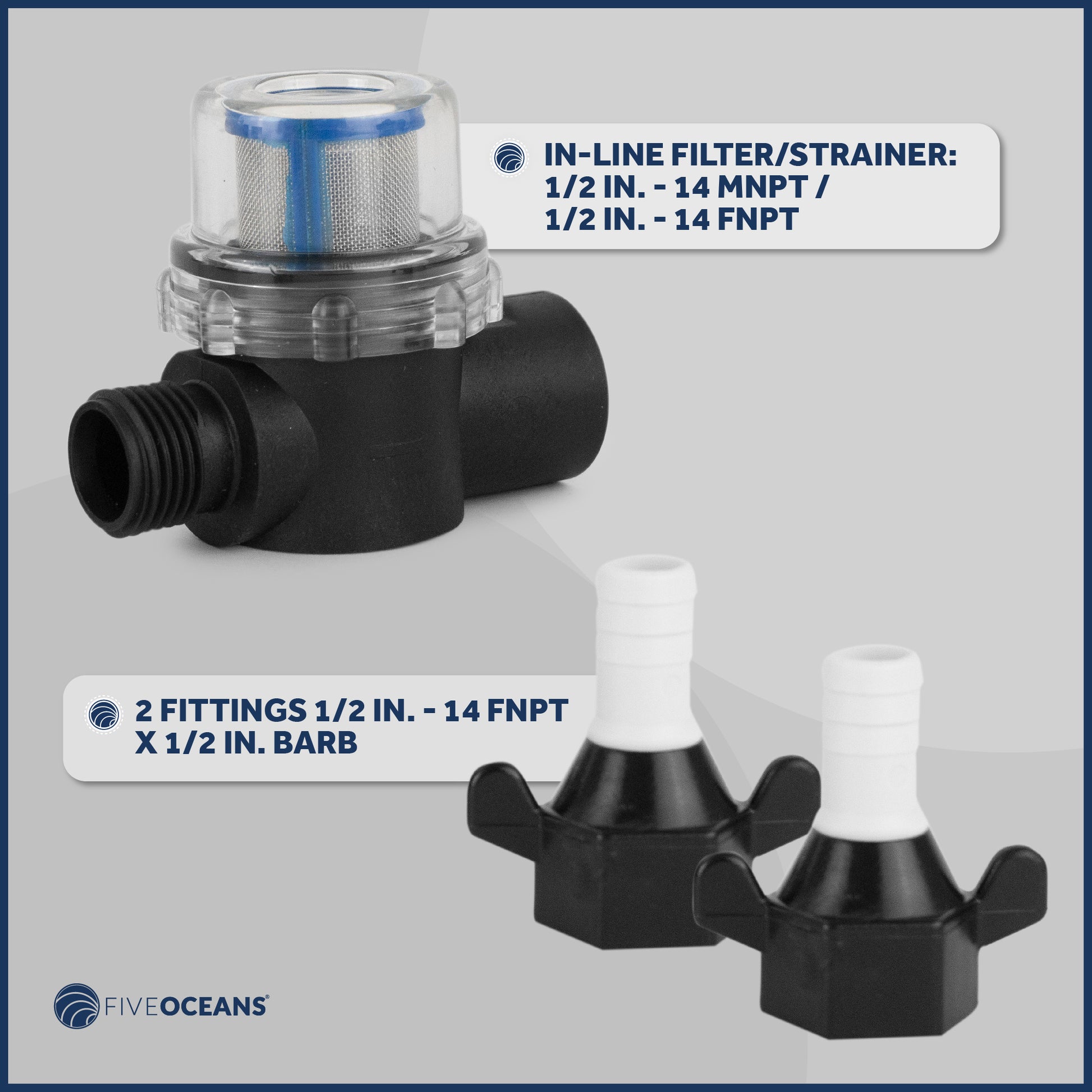 Automatic Diaphragm Water Pump, 3.0 GPM / 11.3 LPM, 45PSI, 12V DC - FO3605 - Five Oceans