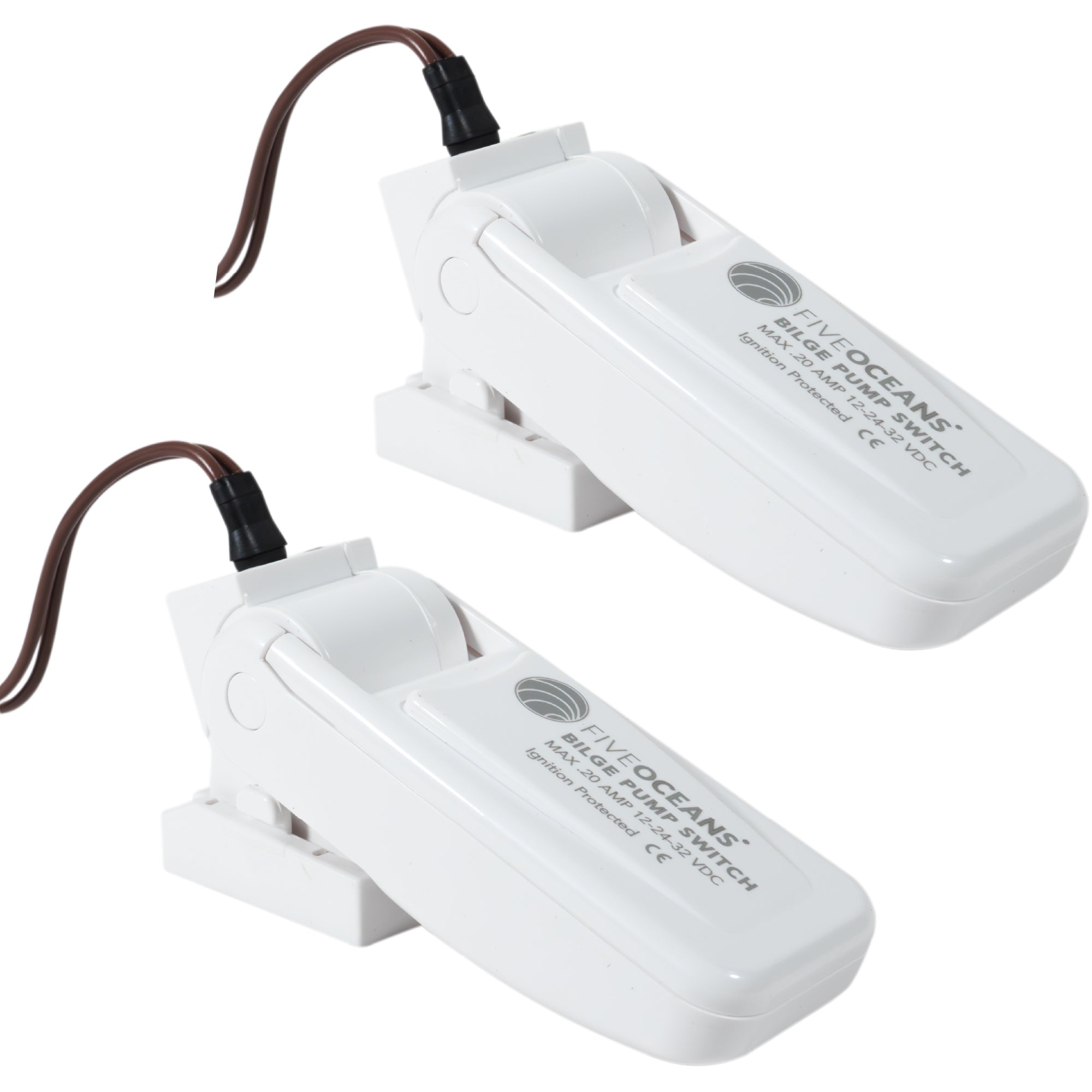 Automatic Bilge Pump Float Switch 12/24/32V - Mercury-Free, 20A Max, 2-Pack - FO3610-M2 - Five Oceans