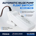 Automatic Bilge Pump Float Switch 12/24/32V - Mercury-Free, 20A Max - FO3610 - Five Oceans