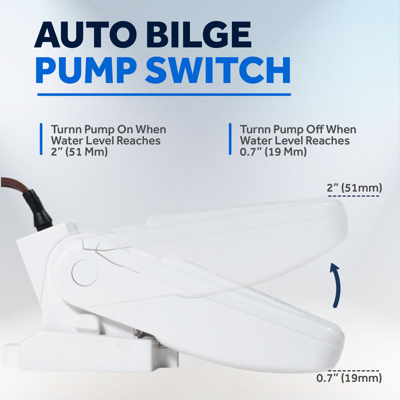 Automatic Bilge Pump Float Switch 12/24/32V - Mercury-Free, 20A Max - FO3610 - Five Oceans