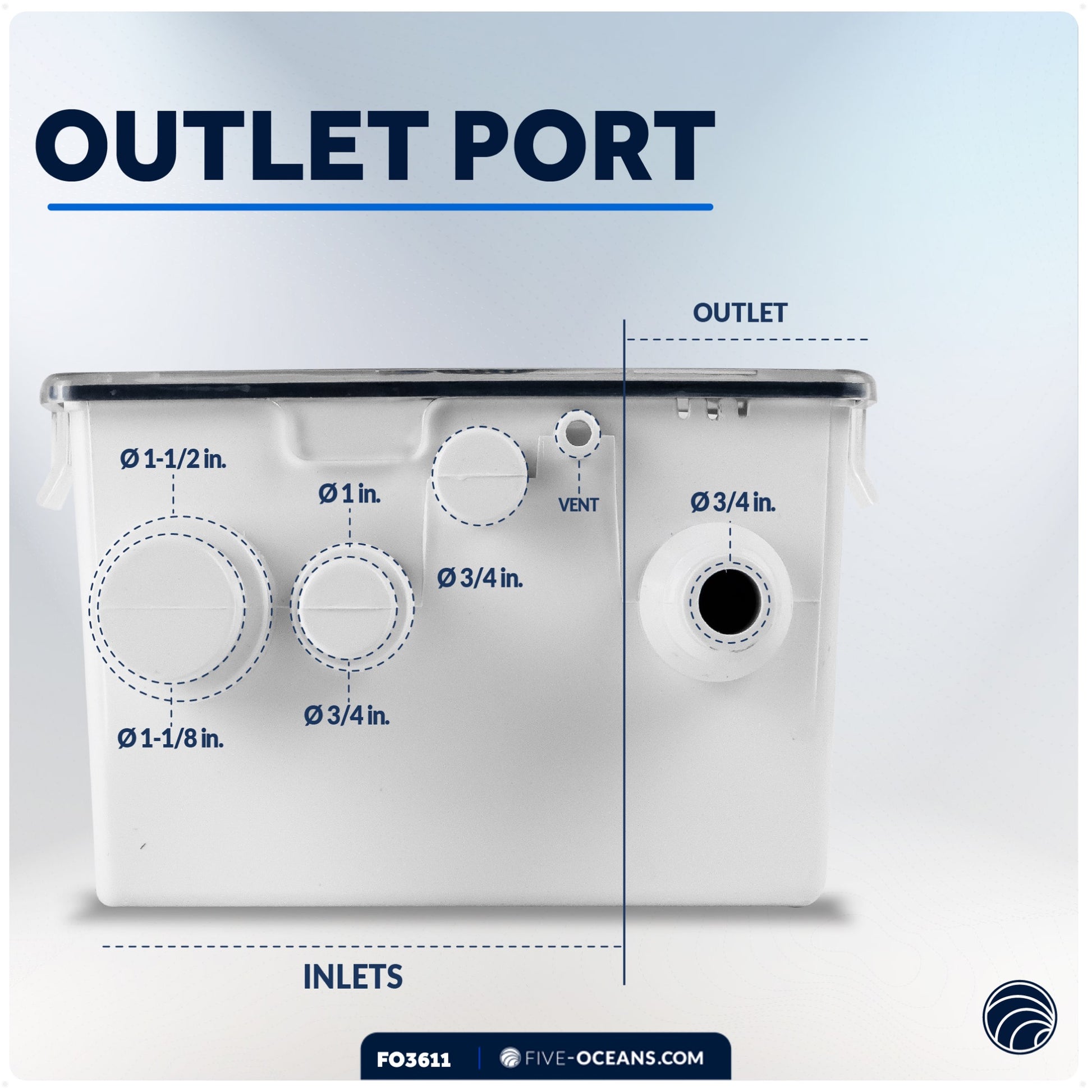 Shower Sump Pump Drain System Kit 12V - 750 GPH - FO3611 - Five Oceans