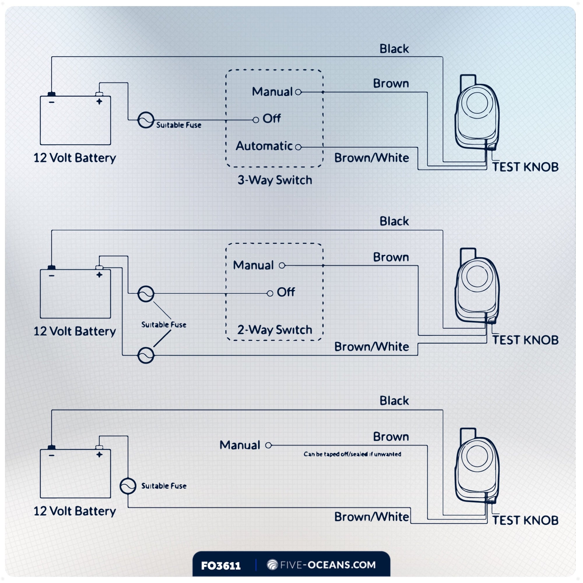 Shower Sump Pump Drain System Kit 12V - 750 GPH - FO3611 - Five Oceans