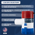 1100 GPH / 4164 LPH Bilge Pump 12V - 1-1/8" Hose ID Port - FO3615 - Five Oceans