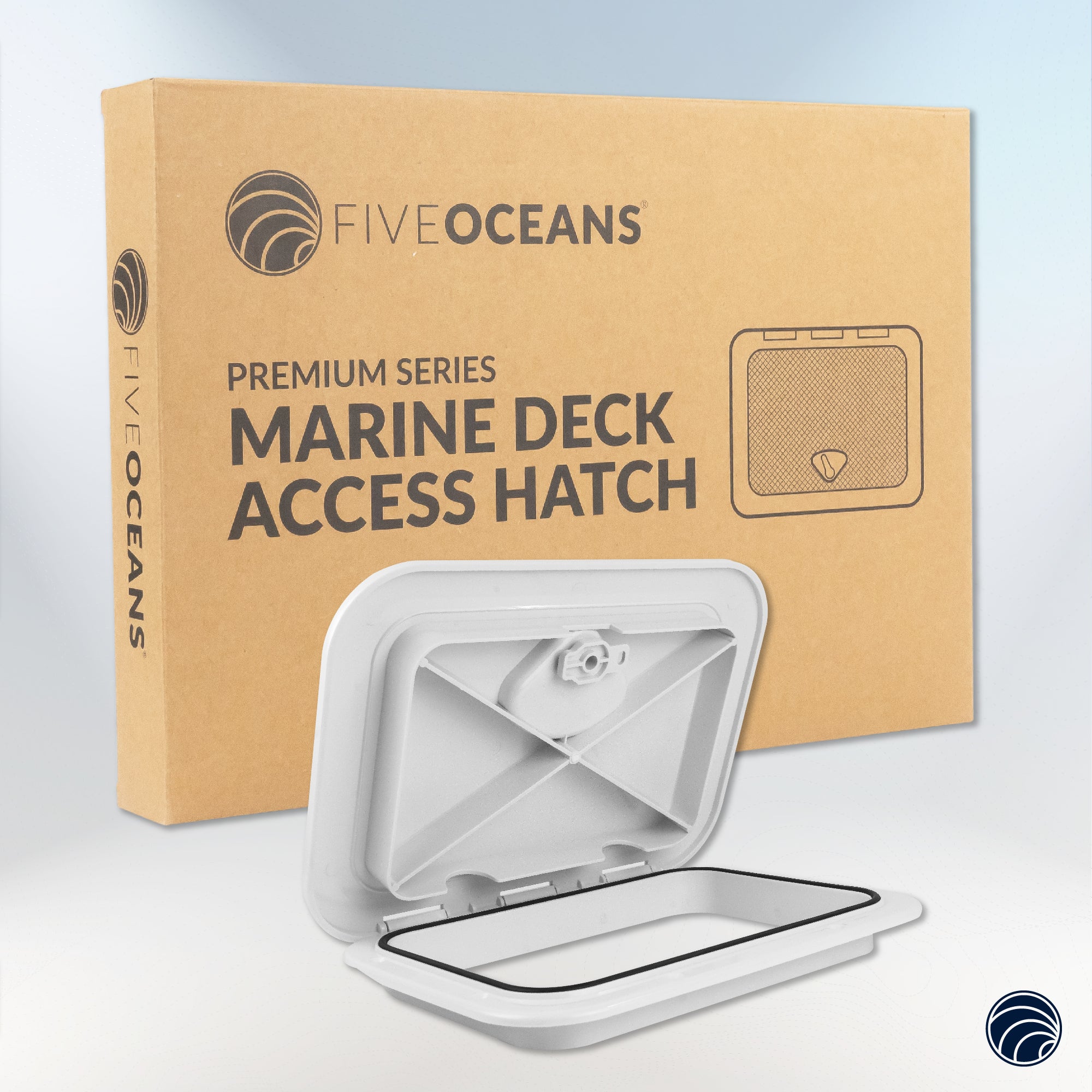 Boat Access Hatch 10-5/8" x 14-3/4" Recessed Handle Locking System, White, 2-Pack - FO3624-M2 - Five Oceans