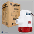3700 GPH / 14010 LPH Bilge Pump 12V, Heavy-Duty, 1-1/2" (38mm) Interior Diameter Hose, 41" 14-Gauge Wire - FO3627 - Five Oceans