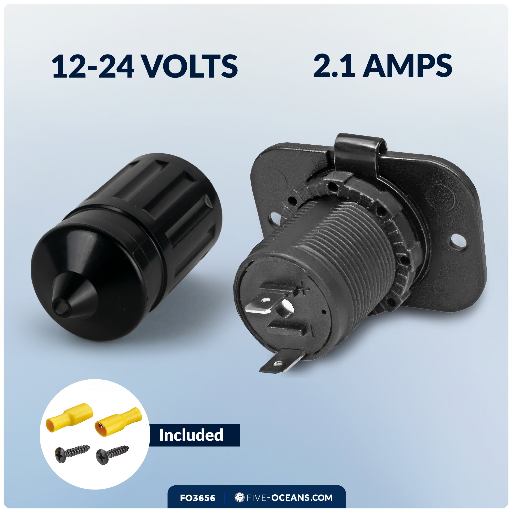 2-Port USB Charger Socket, 12-24V - FO3656
