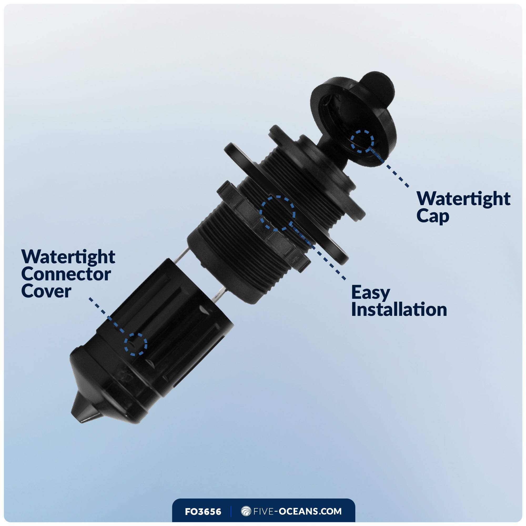2-Port USB Charger Socket, 12-24V - FO3656