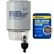 Fuel Water Separator Filter with See-Thru Bowl, Thread Diameter 11/16", 3/8" Barb - FO3665 - Five Oceans
