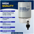 Fuel Water Separator Filter with See-Thru Bowl, Thread Dia. 11/16" - FO3665 - Five Oceans