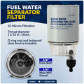 Fuel Water Separator Filter with See-Thru Bowl, Thread Dia. 11/16" - FO3665 - Five Oceans