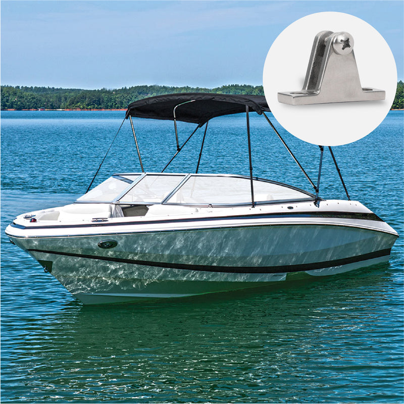 Bimini Top Hardware 90 Degree Deck Hinge with Screw Pin, AISI316 Stailess Steel - 2-Pack FO367-M2 - Five Oceans