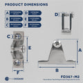 Bimini Top Hardware 90 Degree Deck Hinge with Screw Pin, AISI316 Stailess Steel - 2-Pack FO367-M2 - Five Oceans