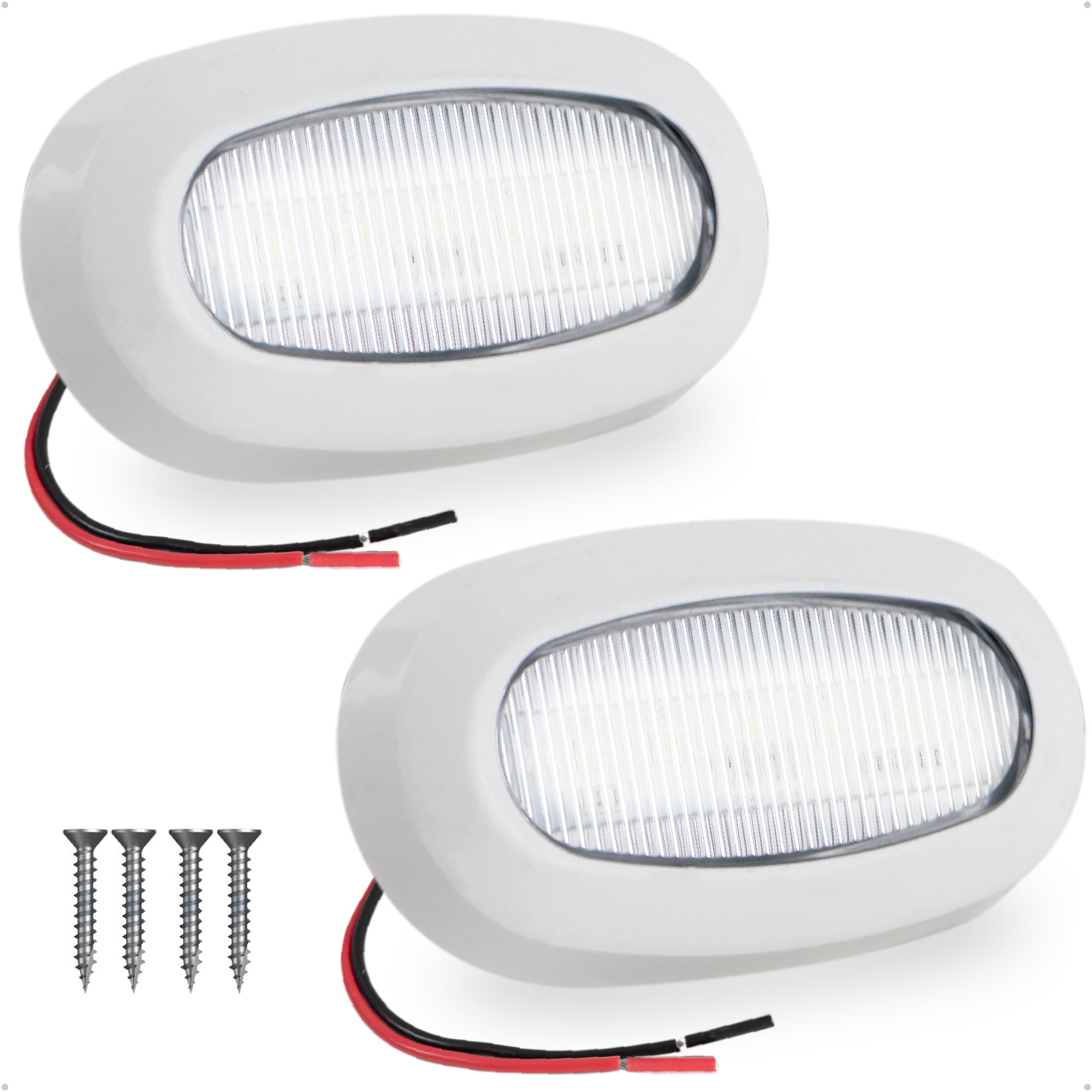 Oval LED Surface-Mount Courtesy / Accent Light, Cool White, 12V, 2-Pack - FO3672-M2 - Five Oceans