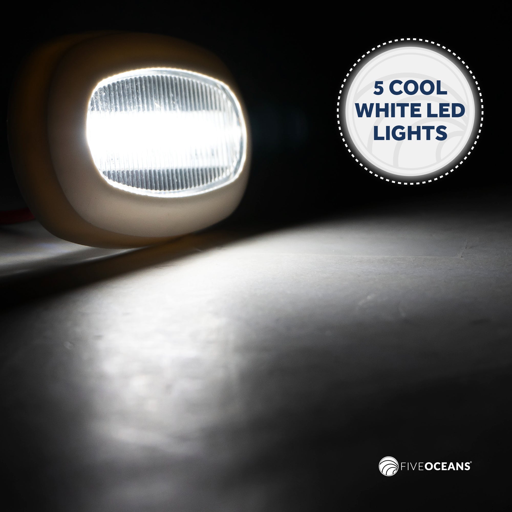 LED Courtesy Accent Light, White Oblong, Cool White, 2-Pack - FO3672-M2 - Five Oceans