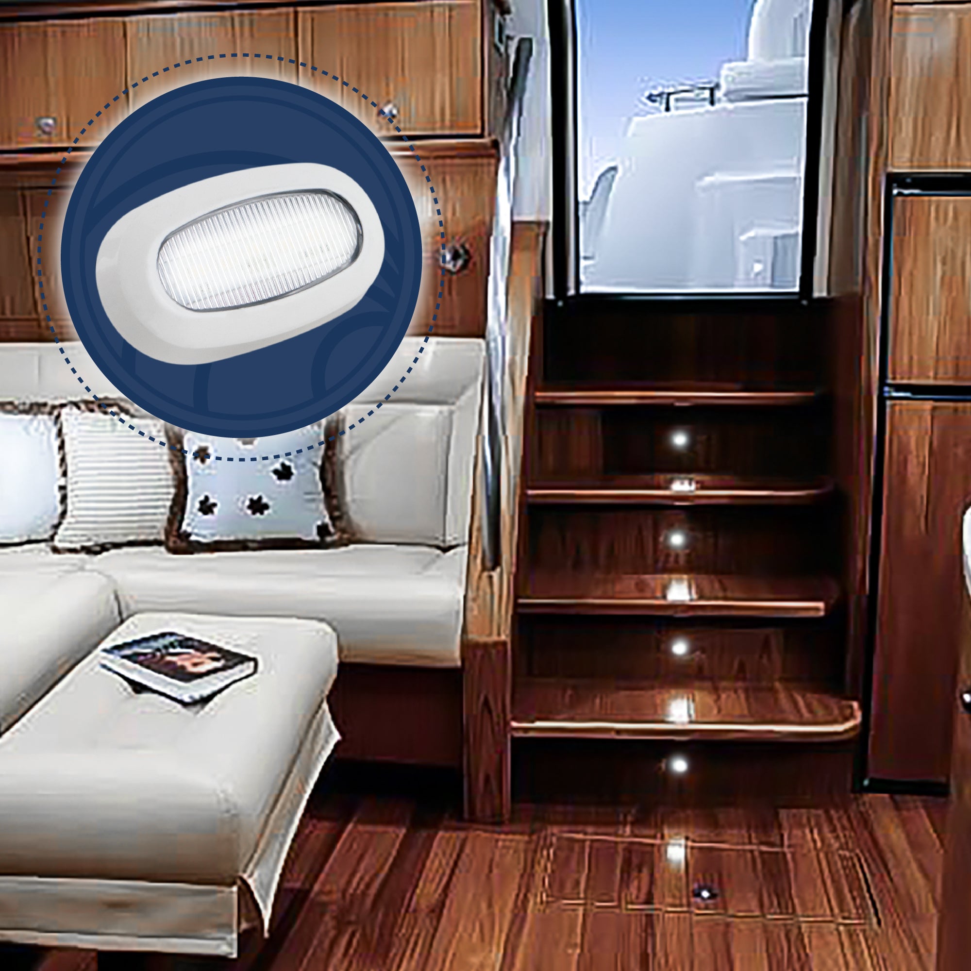 LED Courtesy Accent Light, White Oblong, Cool White, 2-Pack - FO3672-M2 - Five Oceans