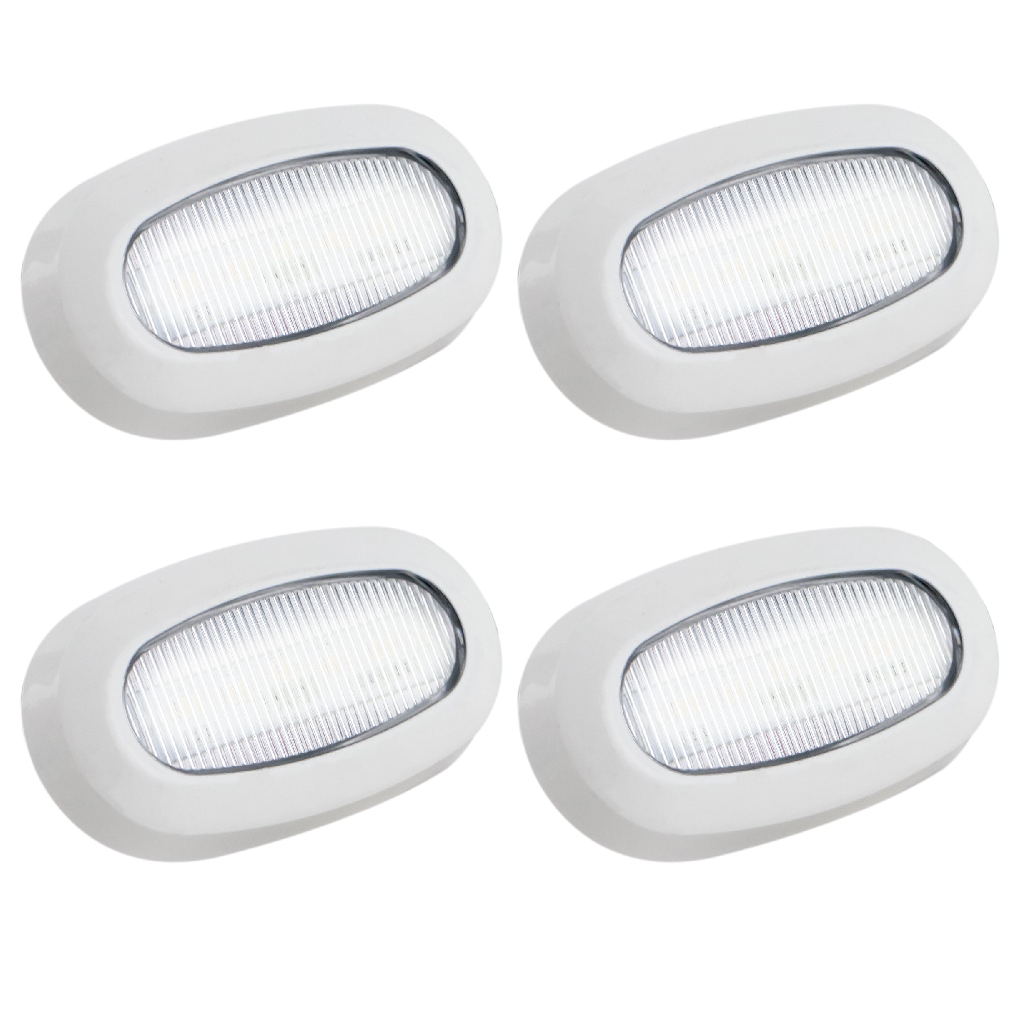 LED Courtesy Accent Light, White Oblong, Cool White, 4-Pack - FO3672-M4 - Five Oceans