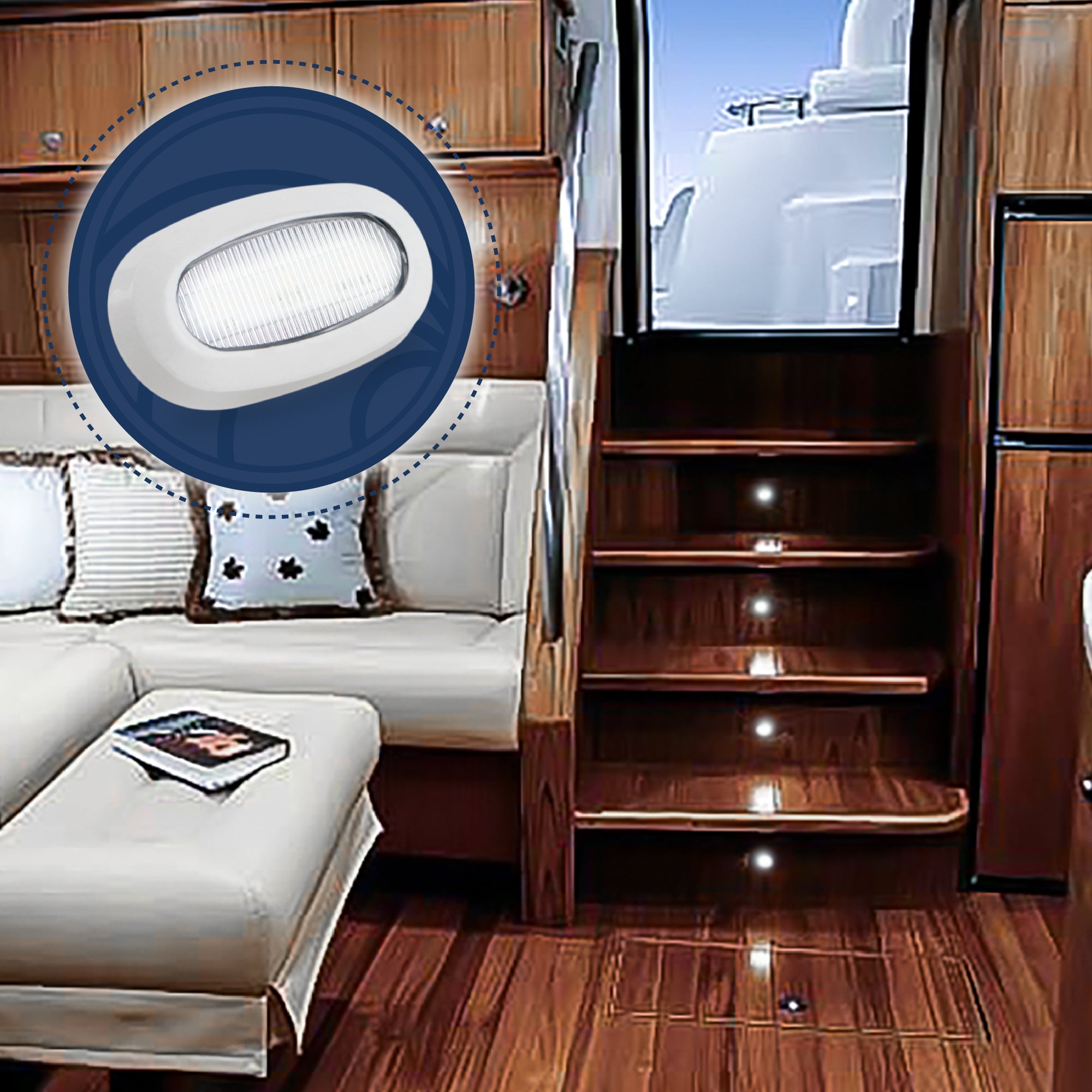 LED Courtesy Accent Light, White Oblong, Cool White, 4-Pack - FO3672-M4 - Five Oceans