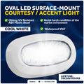 Oval LED Surface-Mount Courtesy / Accent Light, Cool White, 12V - FO3672 - Five Oceans