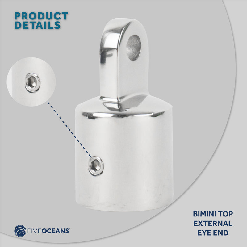 Bimini Top External Eye End, 7/8" AISI316 Stainless Steel, 4-Pack - FO368-M4 - Five Oceans