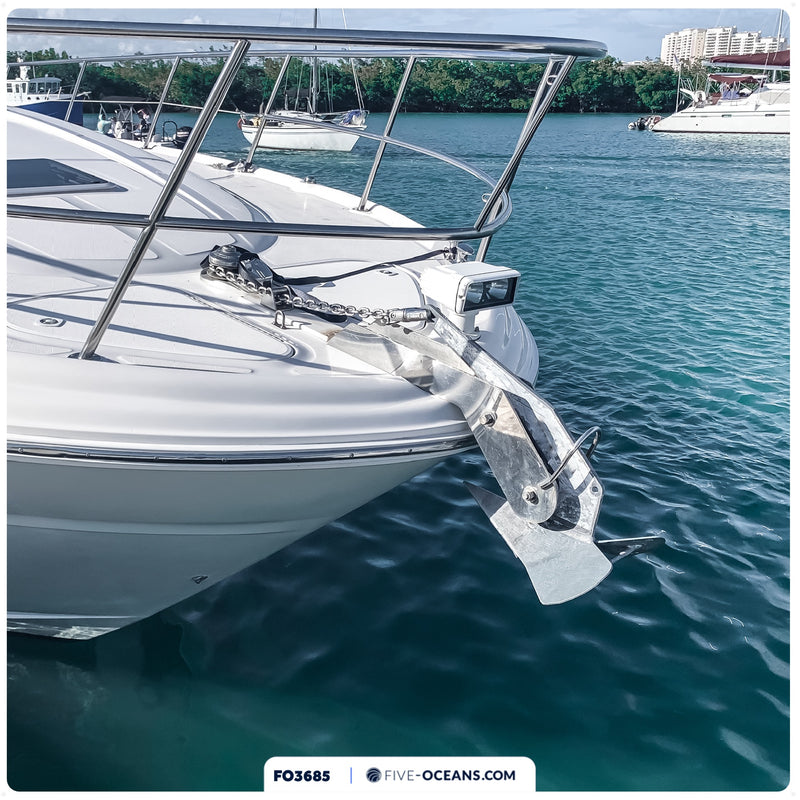 16.5 Lb / 7.5 Kg. Delta Anchor, Galvanized Steel - FO3685 - Five Oceans