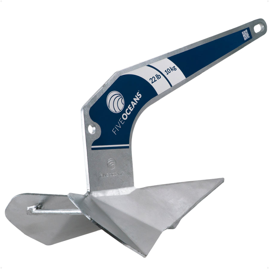 22 Lb / 10 Kg. Delta Style Anchor, Hot-Dipped Galvanized Steel - Five Oceans