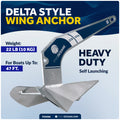 22 Lb / 10 Kg. Delta Style Anchor, Hot-Dipped Galvanized Steel - Five Oceans