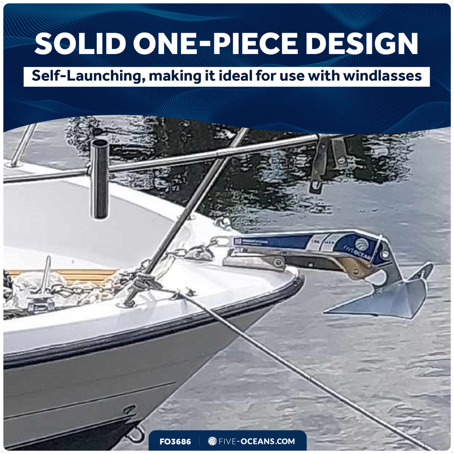 22 Lb / 10 Kg. Delta Style Anchor, Hot-Dipped Galvanized Steel - Five Oceans