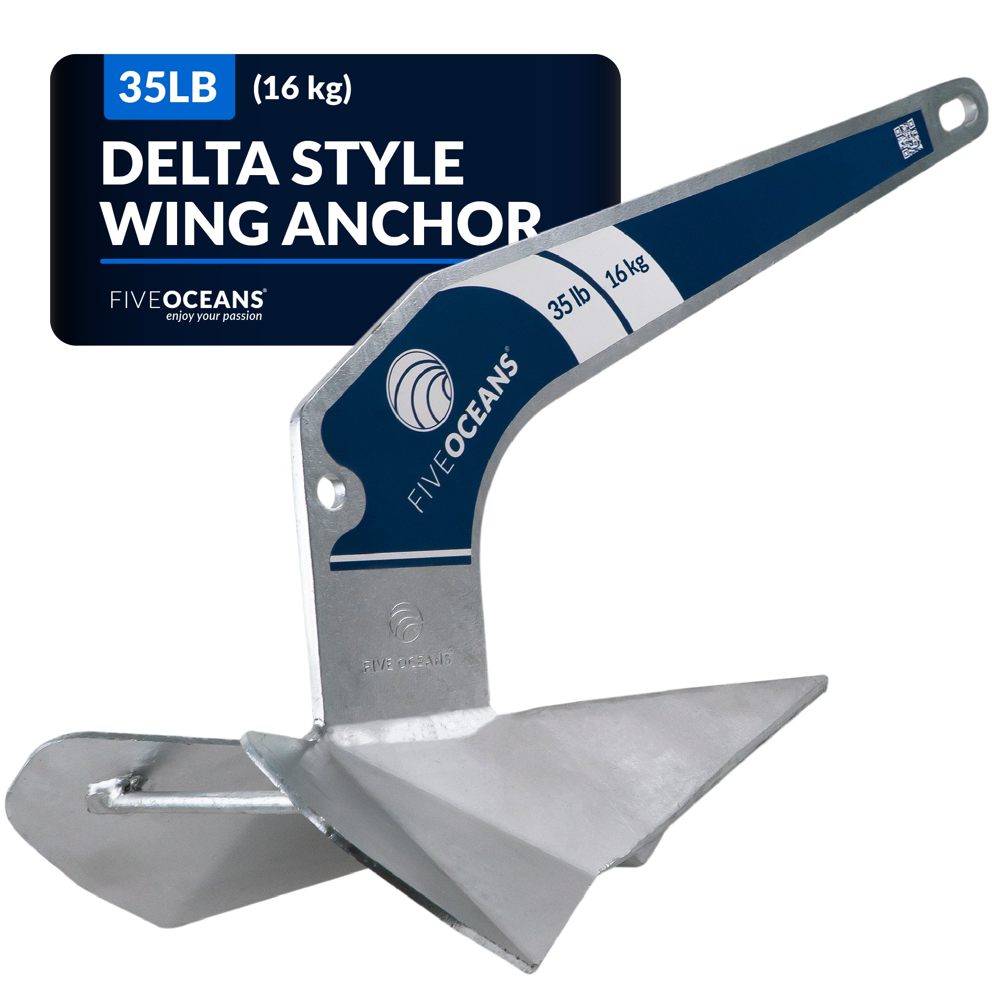 Delta Style Wing Anchor, 35 Lb Hot Dipped Galvanized Steel - FO3687
