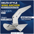 16.5 Lb / 7.5 Kg. Delta Anchor Kit for Windlass Systems, AISI316 Stainless Steel