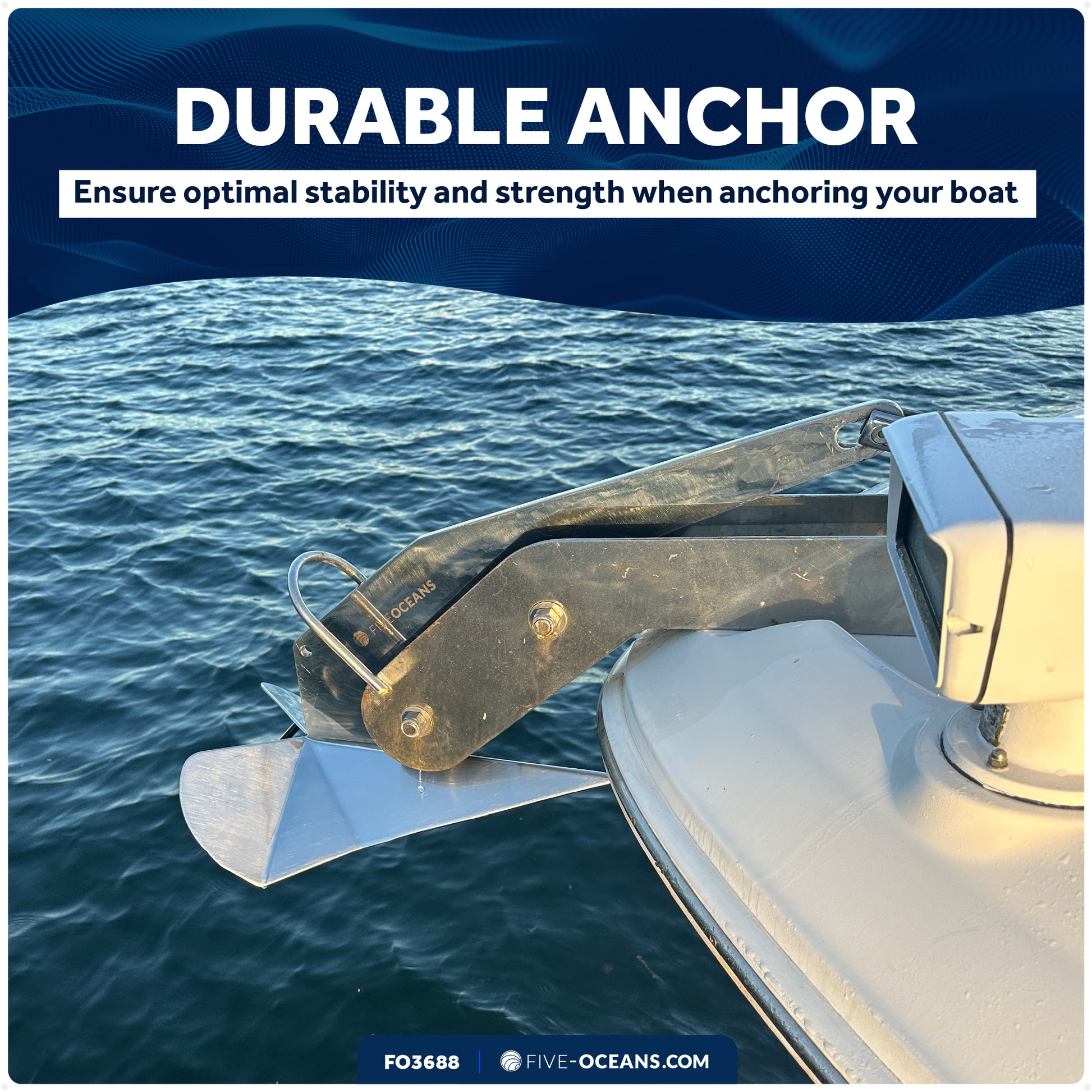 16.5 Lb Delta Style Wing Anchor, Stainless Steel - FO3688 - Five Oceans