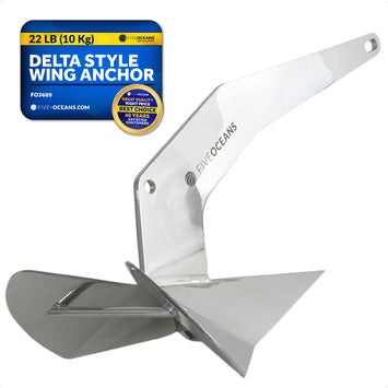 22 Lb Delta Style Wing Anchor, Stainless Steel - FO3689 - Five Oceans
