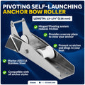 13-1/4" Hinged Self-Launching Anchor Bow Roller, AISI316 Stainless Steel - FO3696 - Five Oceans