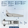 13-1/4" Hinged Self-Launching Anchor Bow Roller, AISI316 Stainless Steel - FO3696 - Five Oceans