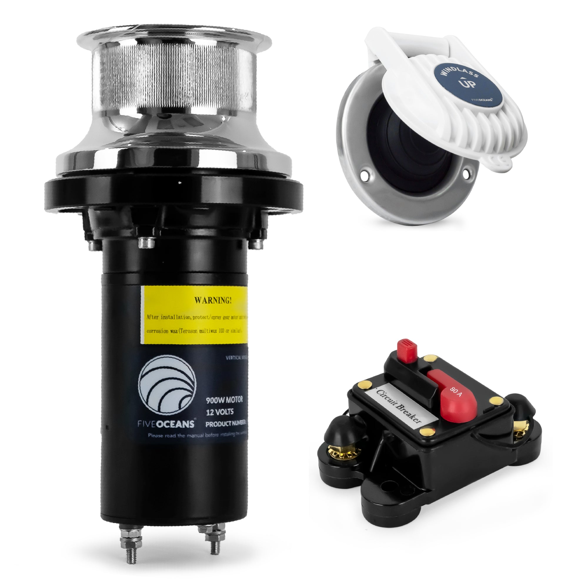 Arctic Capstan 900 Watts Vertical Mounted Winch, 12 V - FO3716 - Five Oceans