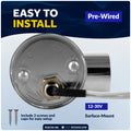 LED Surface-Mount Reading Light, Warm White, High-Quality Chrome Plated Brass, 12-30V, 2-Pack - FO3733-M2 - Five Oceans