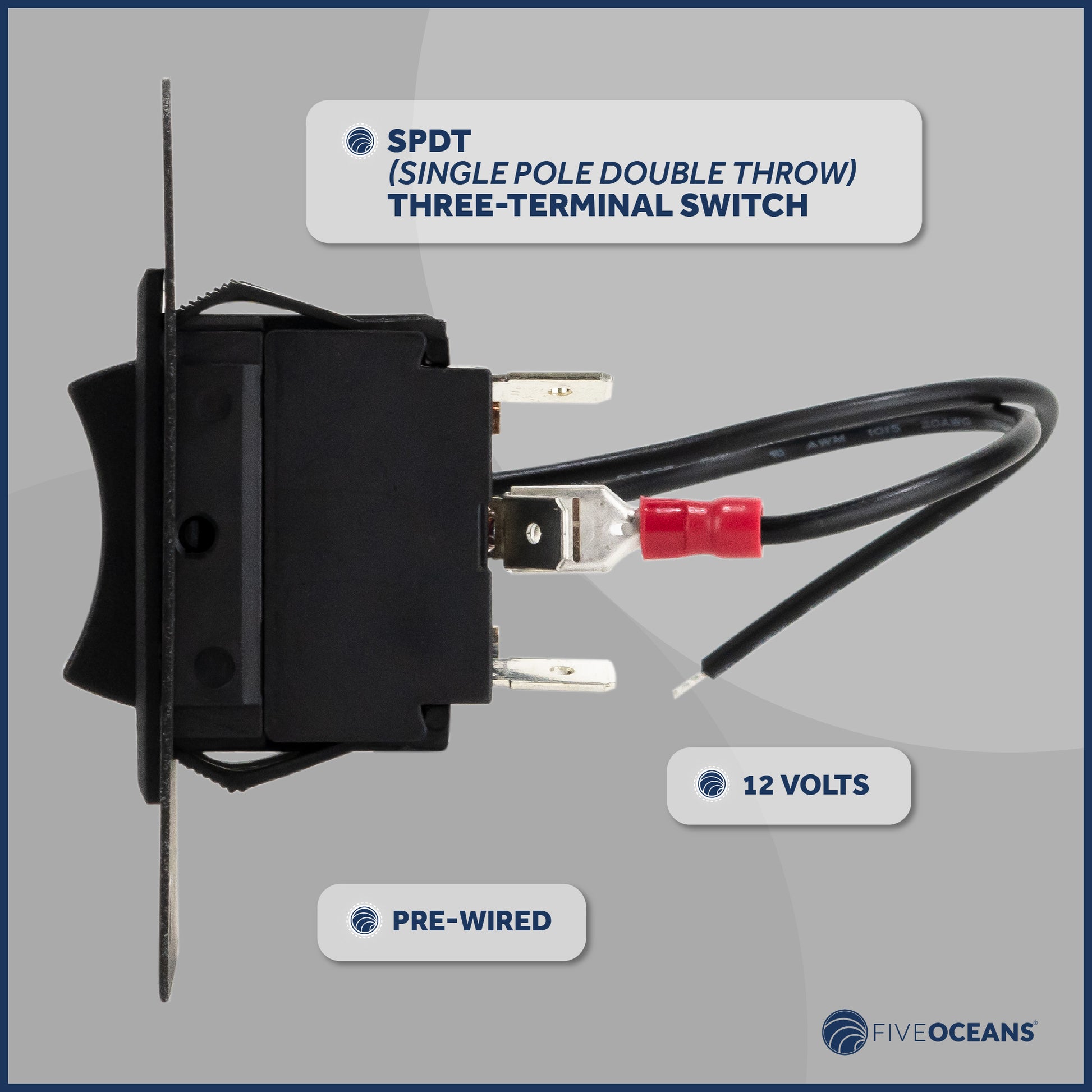 Rocker Anchor Windlass Switch, Up/Down, 12V - FO3739 - Five Oceans