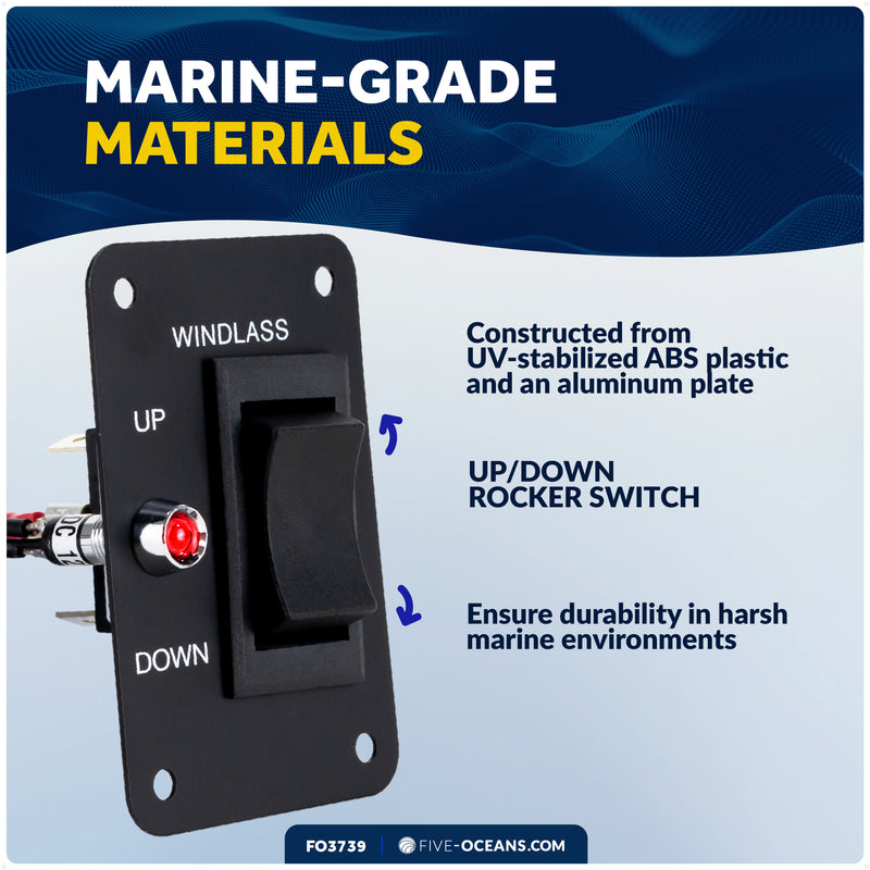 Up/Down Windlass Rocker Switch, 12V - FO3739 - Five Oceans