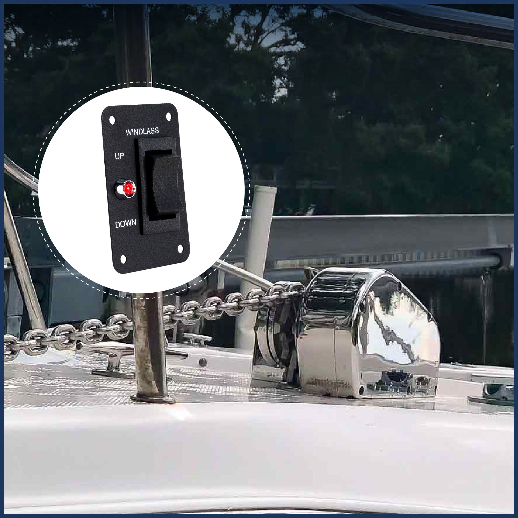 Anchor Windlass Rocker Switch Panel, 12V - FO3739