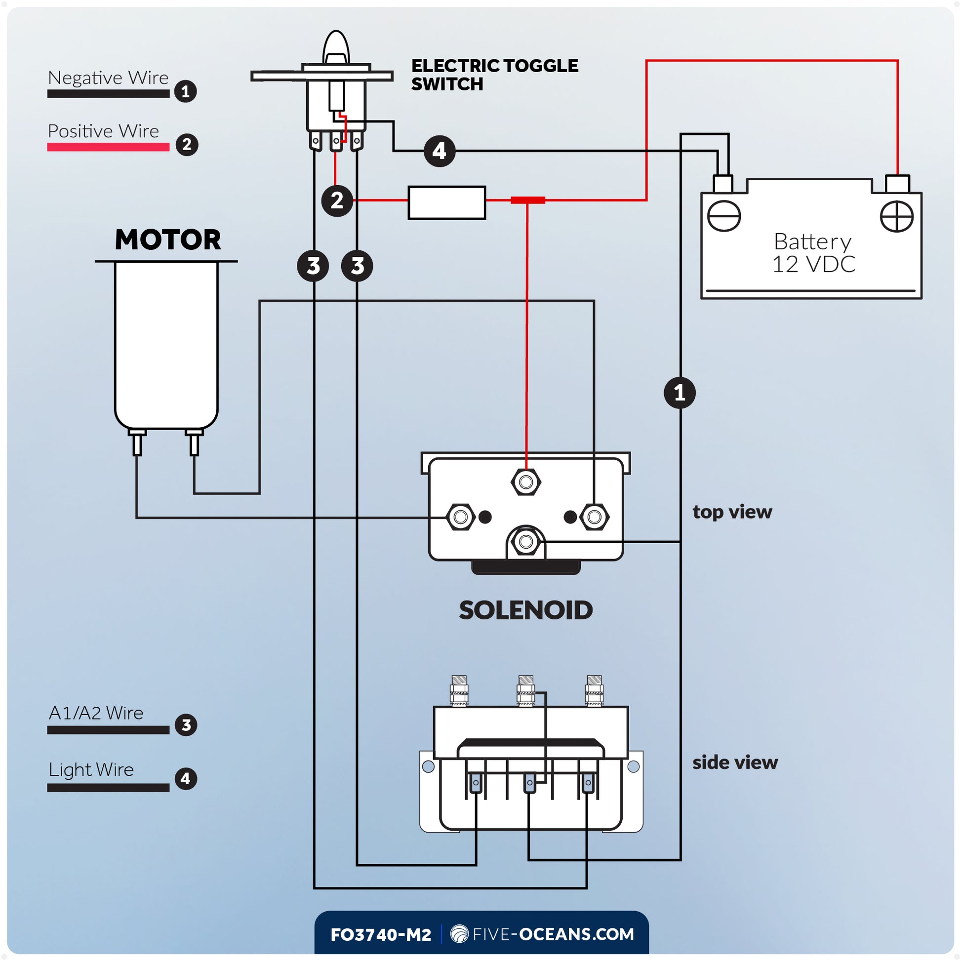 Up/Down Windlass Toggle Switch, 12V, 2-Pack - FO3740-M2 - Five Oceans