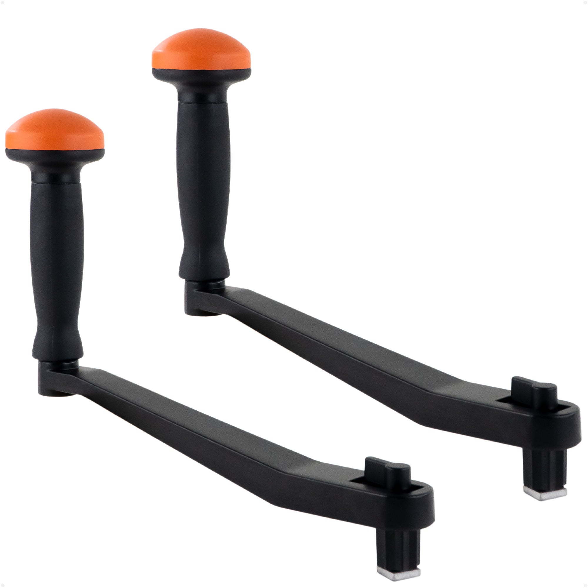 10" Universal Winch Handle Palm Grip, Lock-in Mechanism, Black & Orange, 2-Pack - FO3743-M2 - Five Oceans