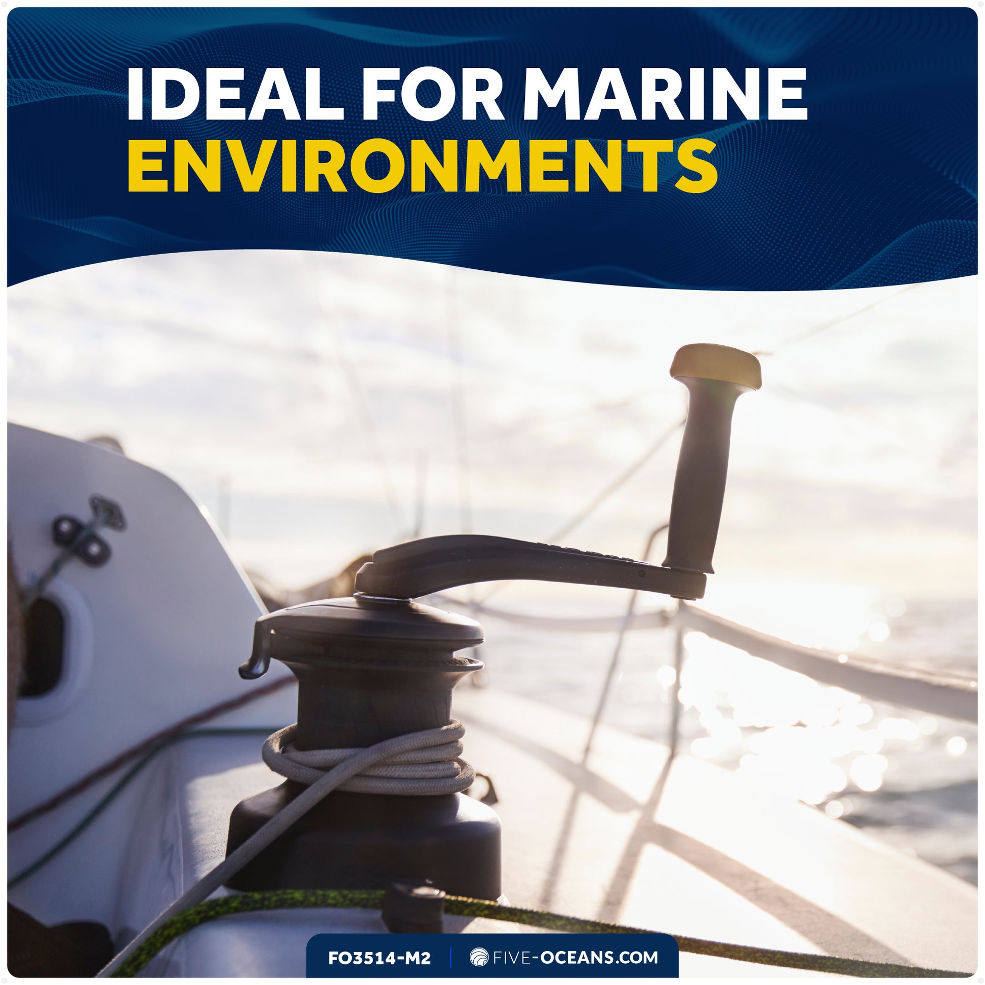 Universal Lock-in Style Winch Handle, 10" Black/Orange, 2-Pack - FO3743-M2 - Five Oceans