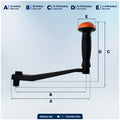 10" Universal Winch Handle Palm Grip, Lock-in Mechanism, Black & Orange, 2-Pack - FO3743-M2 - Five Oceans