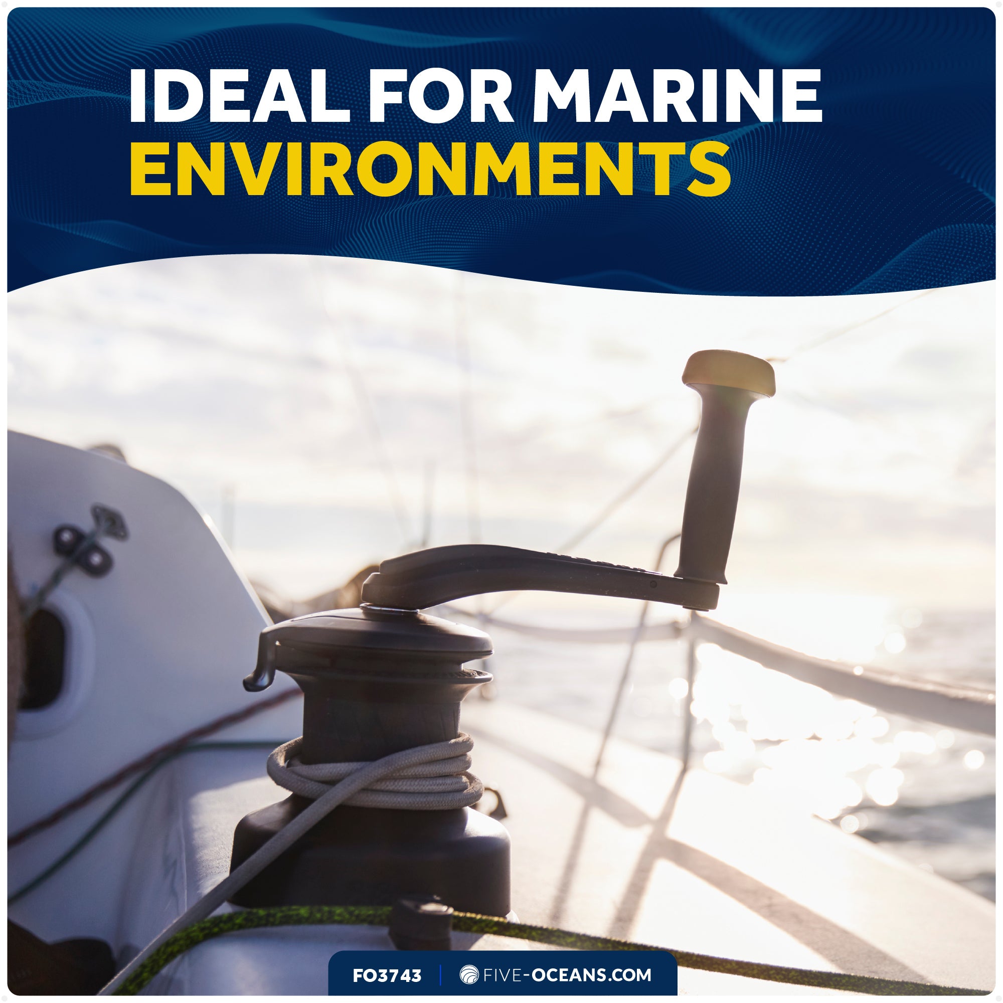 Universal Lock-in Style Winch Handle, 10" Black/Orange  - FO3743 - Five Oceans