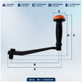 10" Universal Winch Handle Palm Grip, Lock-in Mechanism, Black & Orange - FO3743 - Five Oceans