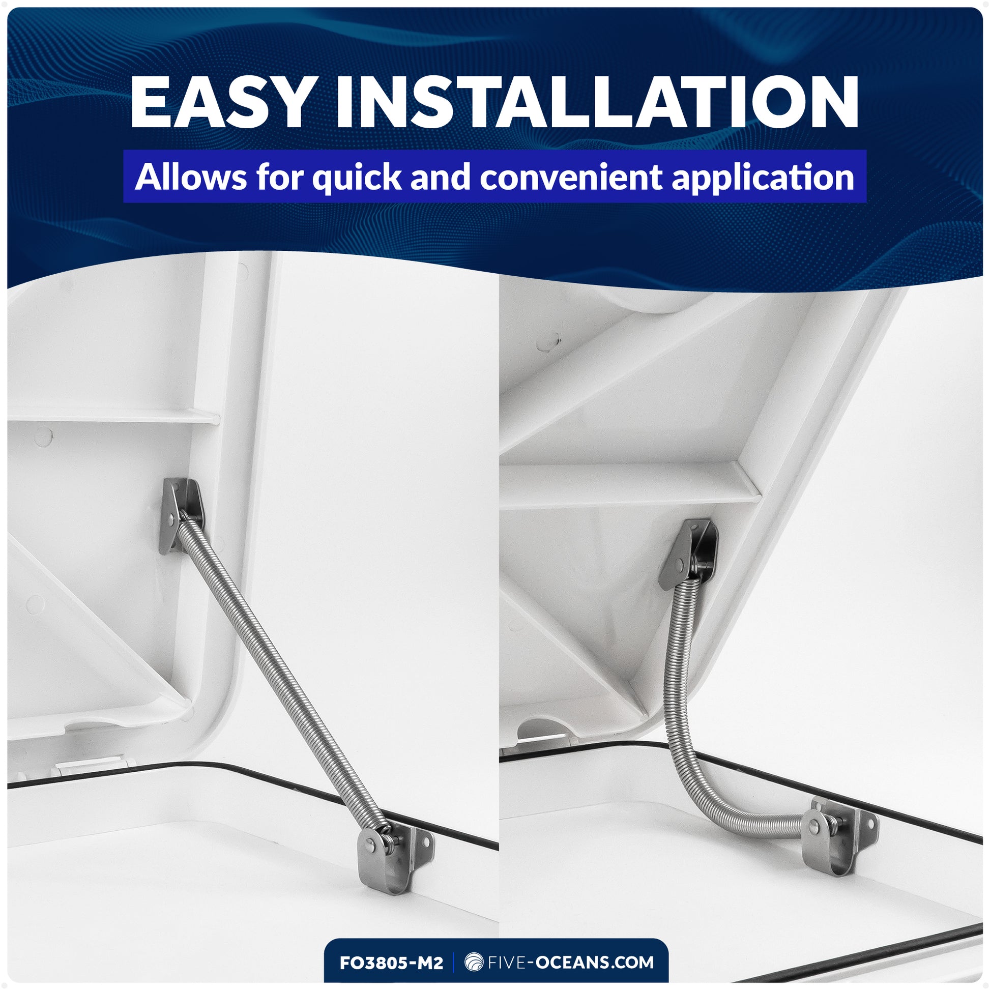 10" Hatch Lid Support Spring Holder, Stainless Steel, 2-Pack - FO3805-M2 - Five Oceans