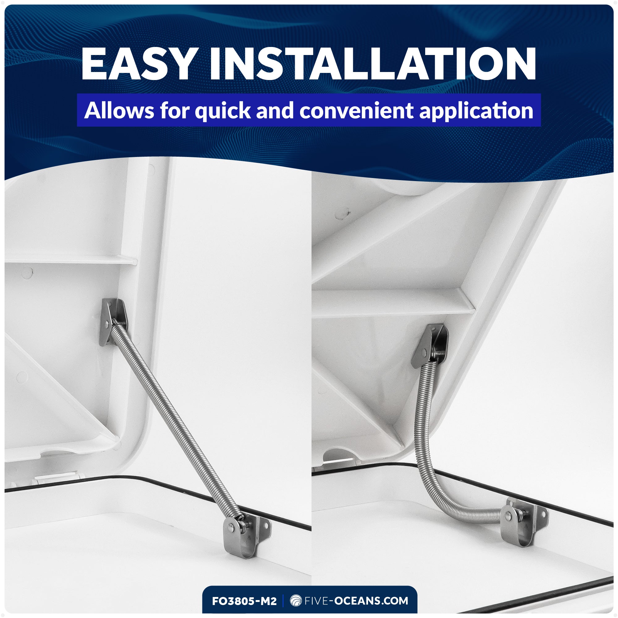 10" Hatch Lid Support Spring Holder, Stainless Steel, 2-Pack - FO3805-M2 - Five Oceans