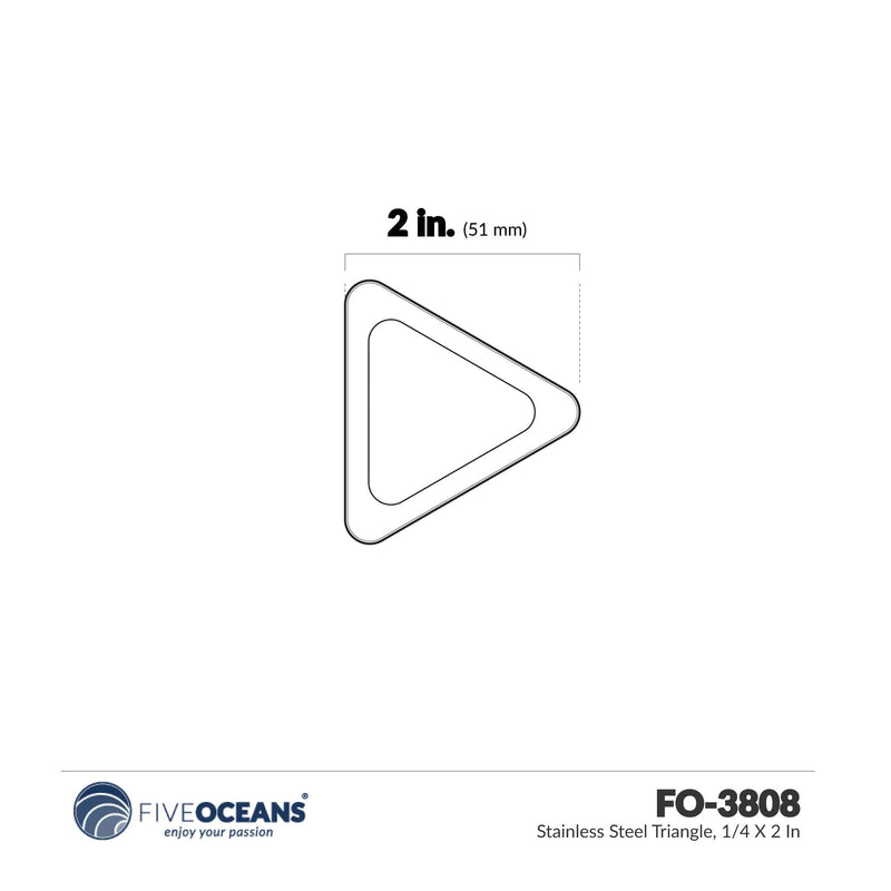 Stainless Steel Triangle, 1/4" x 2", 4-Pack - FO3808-M4 - Five Oceans